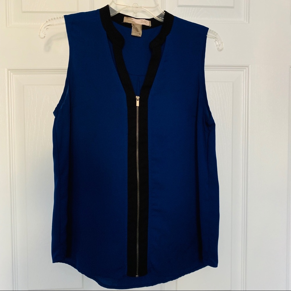 S Navy Top with Zipper